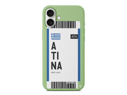 Atina Bileti Lansman Model İçi Kadife Silikon Telefon Kılıfı