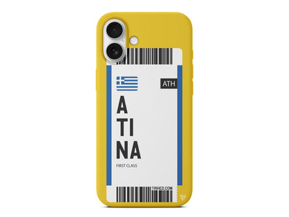 Atina Bileti Lansman Model İçi Kadife Silikon Telefon Kılıfı