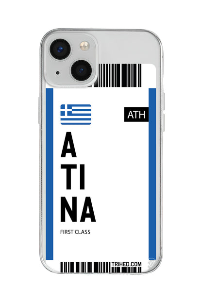 Atina Bileti Lansman Model İçi Kadife Silikon Telefon Kılıfı