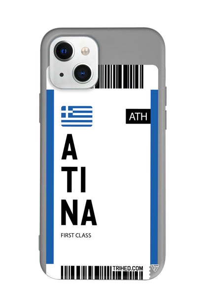 Atina Bileti Lansman Model İçi Kadife Silikon Telefon Kılıfı