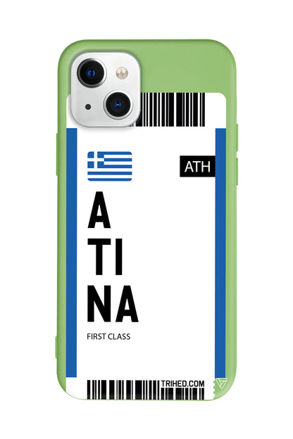 Atina Bileti Lansman Model İçi Kadife Silikon Telefon Kılıfı