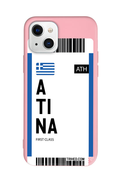 Atina Bileti Lansman Model İçi Kadife Silikon Telefon Kılıfı