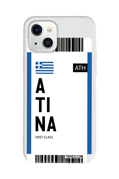 Atina Bileti Lansman Model İçi Kadife Silikon Telefon Kılıfı