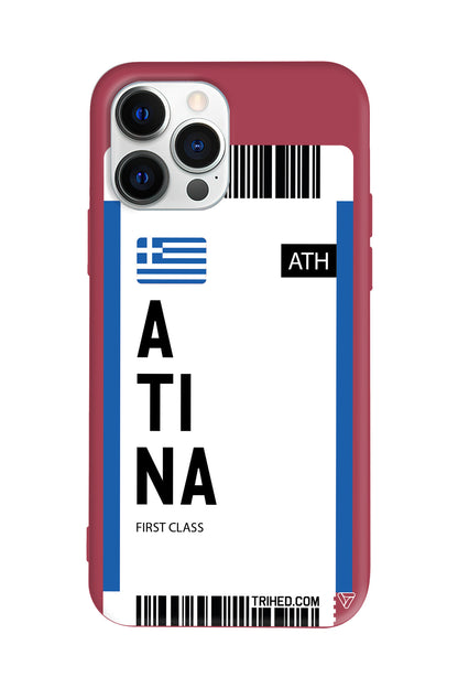 Atina Bileti Lansman Model İçi Kadife Silikon Telefon Kılıfı