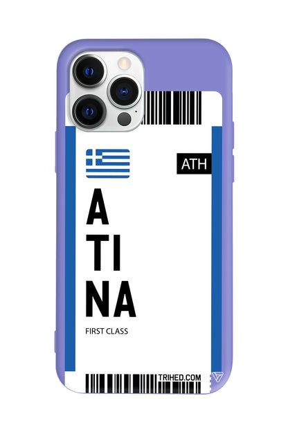 Atina Bileti Lansman Model İçi Kadife Silikon Telefon Kılıfı