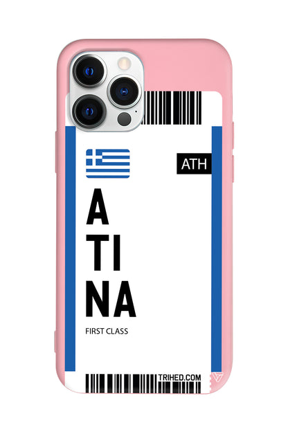 Atina Bileti Lansman Model İçi Kadife Silikon Telefon Kılıfı