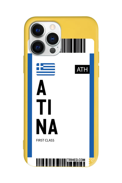 Atina Bileti Lansman Model İçi Kadife Silikon Telefon Kılıfı