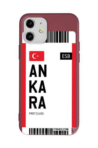 Ankara Bileti Lansman Model İçi Kadife Silikon Telefon Kılıfı