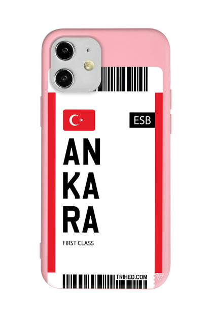 Ankara Bileti Lansman Model İçi Kadife Silikon Telefon Kılıfı