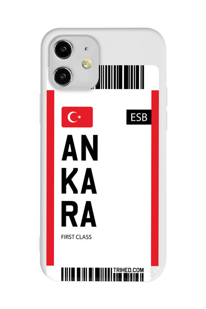Ankara Bileti Lansman Model İçi Kadife Silikon Telefon Kılıfı