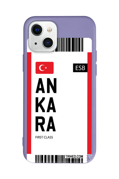 Ankara Bileti Lansman Model İçi Kadife Silikon Telefon Kılıfı
