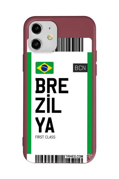 Brezilya Bileti Lansman Model İçi Kadife Silikon Telefon Kılıfı