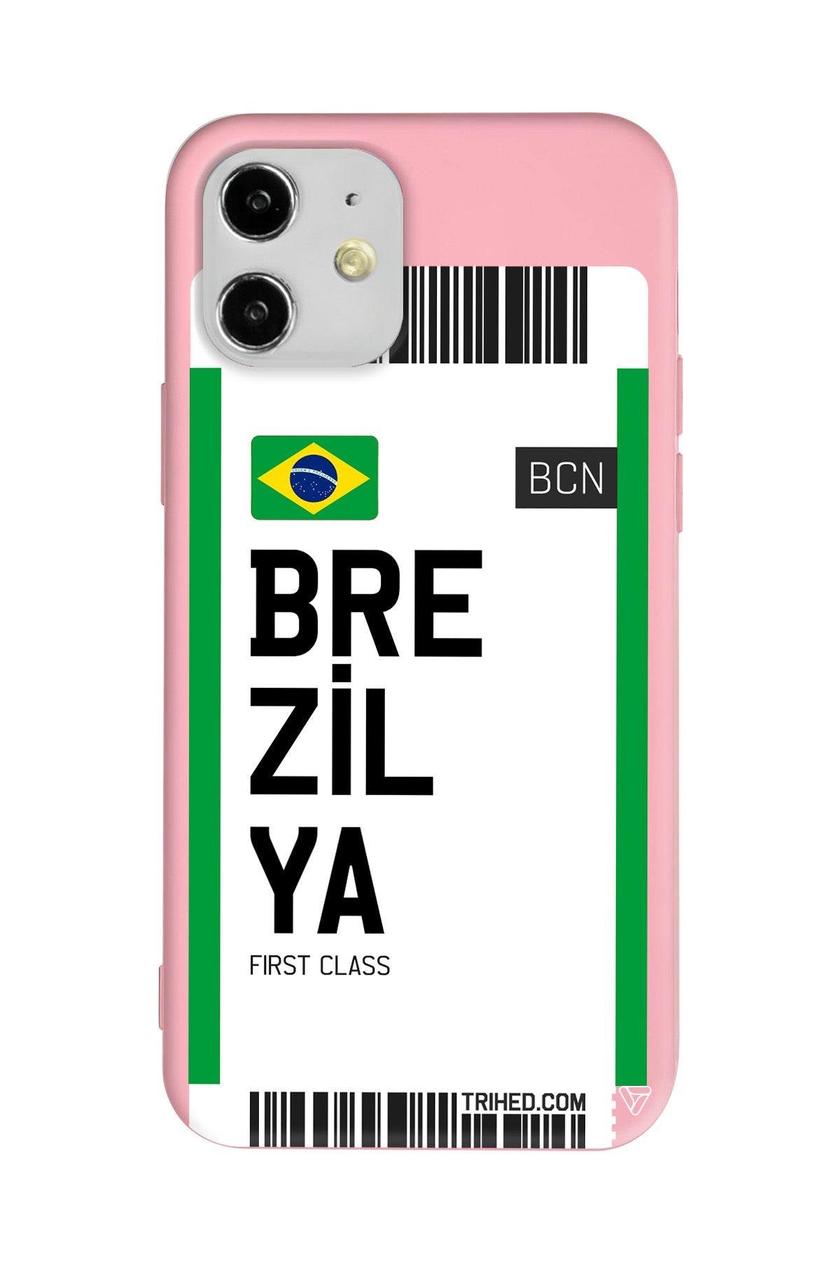 Brezilya Bileti Lansman Model İçi Kadife Silikon Telefon Kılıfı