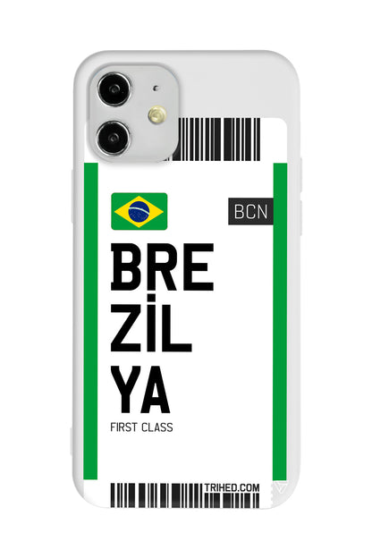 Brezilya Bileti Lansman Model İçi Kadife Silikon Telefon Kılıfı