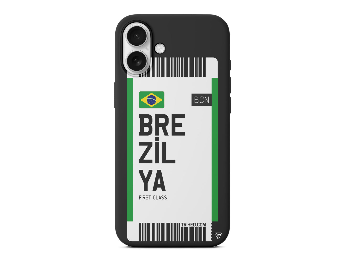 Brezilya Bileti Lansman Model İçi Kadife Silikon Telefon Kılıfı