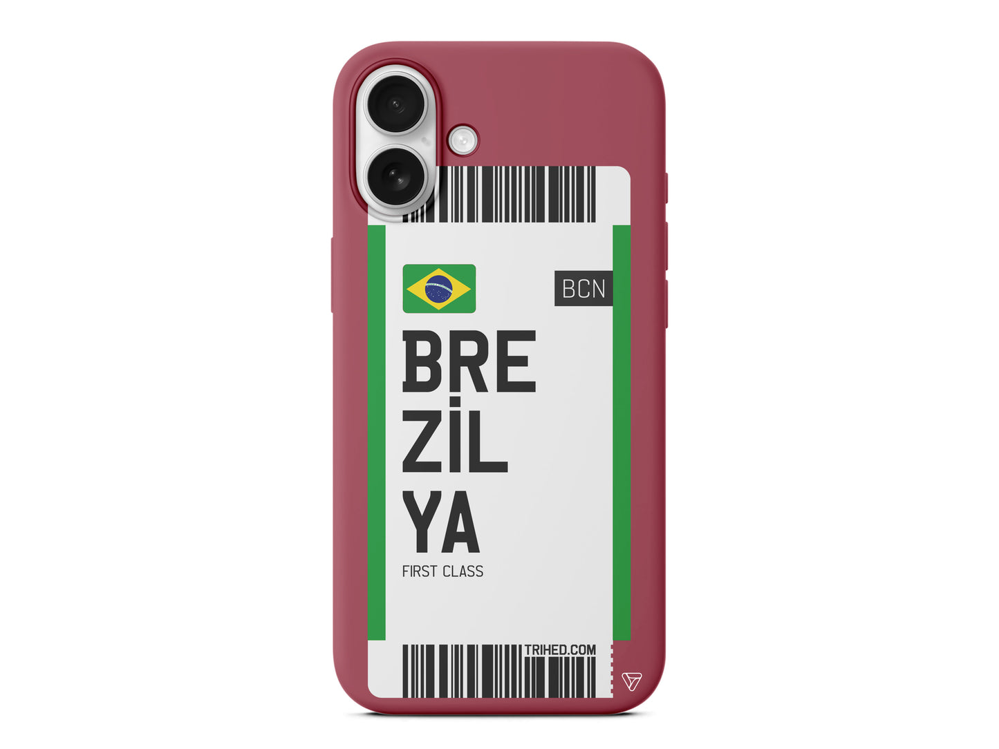 Brezilya Bileti Lansman Model İçi Kadife Silikon Telefon Kılıfı – Plus Serisine Özel