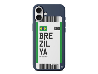 Brezilya Bileti Lansman Model İçi Kadife Silikon Telefon Kılıfı – Plus Serisine Özel