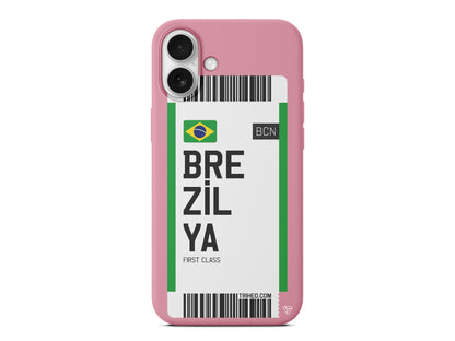 Brezilya Bileti Lansman Model İçi Kadife Silikon Telefon Kılıfı – Plus Serisine Özel