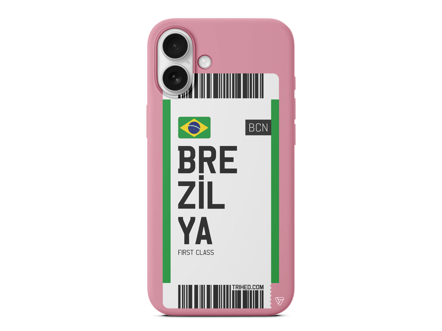 Brezilya Bileti Lansman Model İçi Kadife Silikon Telefon Kılıfı