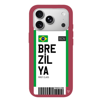 Brezilya Bileti Lansman Model İçi Kadife Silikon Telefon Kılıfı