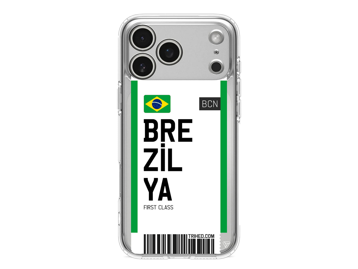 Brezilya Bileti Lansman Model İçi Kadife Silikon Telefon Kılıfı