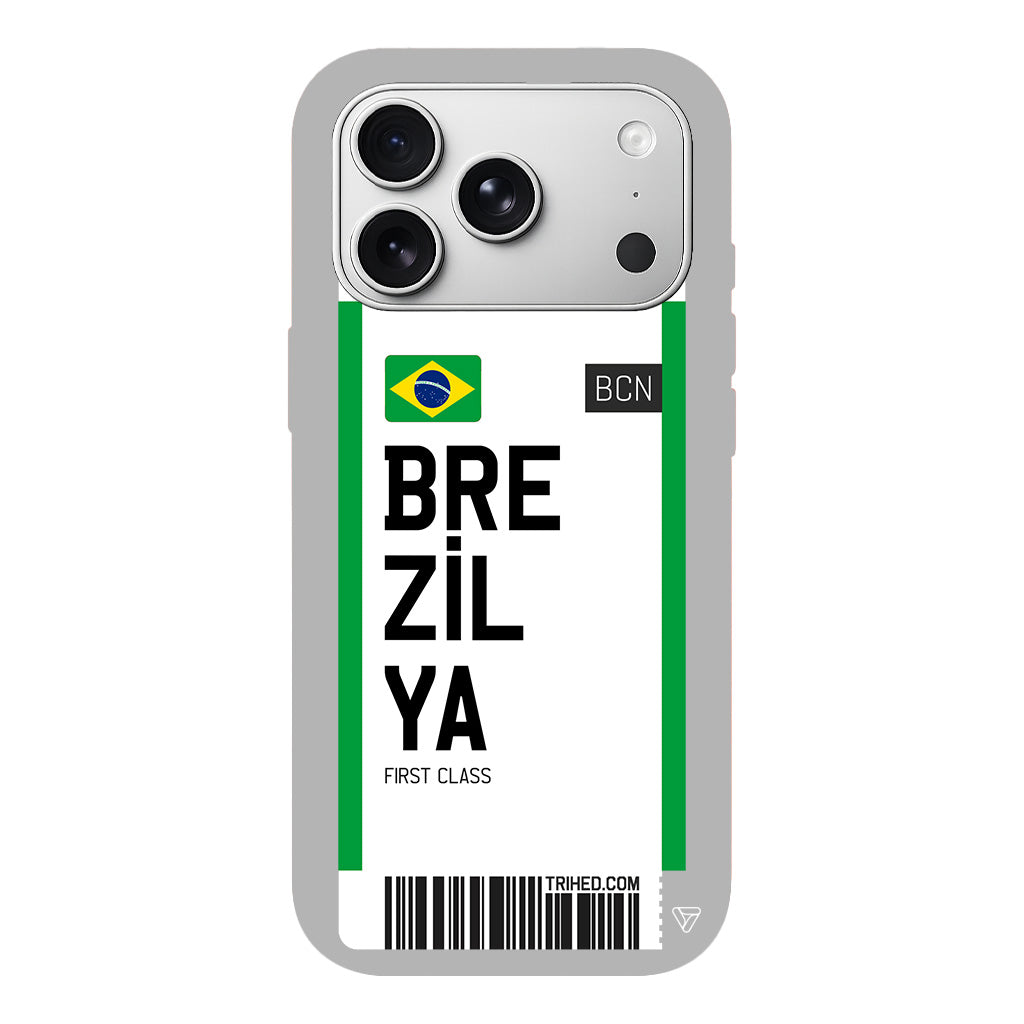 Brezilya Bileti Lansman Model İçi Kadife Silikon Telefon Kılıfı