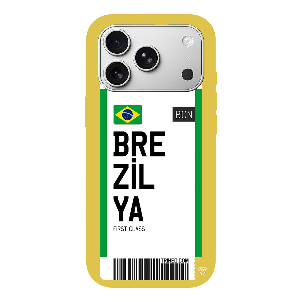 Brezilya Bileti Lansman Model İçi Kadife Silikon Telefon Kılıfı