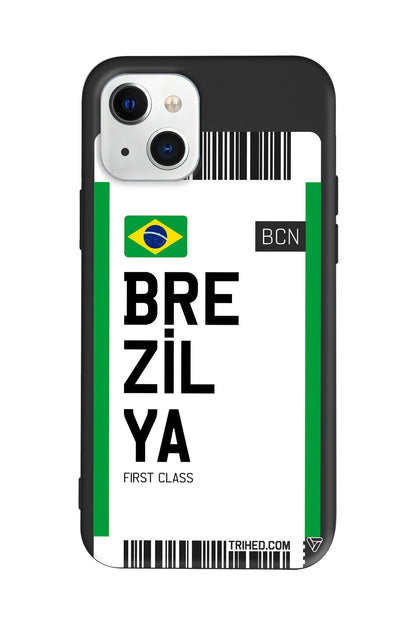 Brezilya Bileti Lansman Model İçi Kadife Silikon Telefon Kılıfı – Plus Serisine Özel