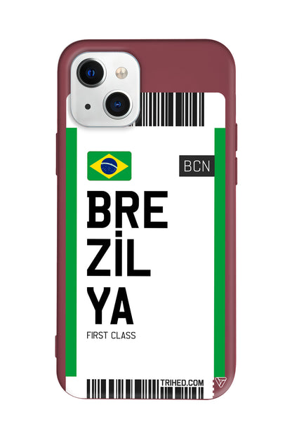 Brezilya Bileti Lansman Model İçi Kadife Silikon Telefon Kılıfı – Plus Serisine Özel