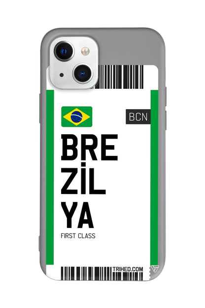 Brezilya Bileti Lansman Model İçi Kadife Silikon Telefon Kılıfı – Plus Serisine Özel