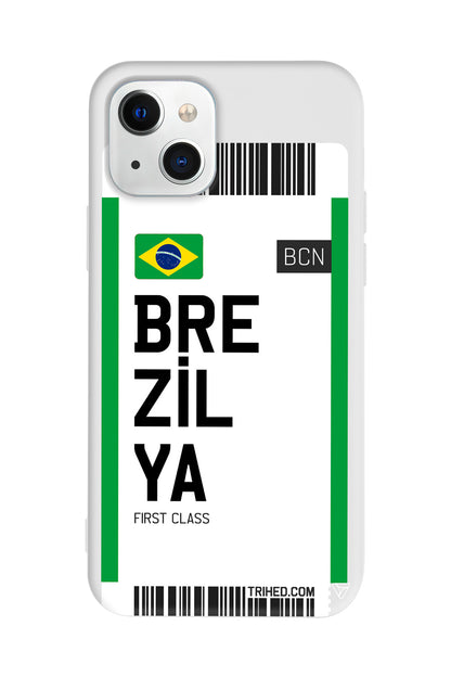 Brezilya Bileti Lansman Model İçi Kadife Silikon Telefon Kılıfı – Plus Serisine Özel