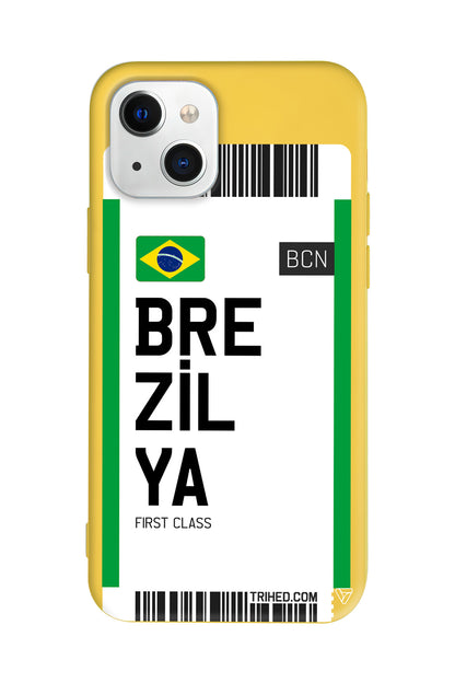 Brezilya Bileti Lansman Model İçi Kadife Silikon Telefon Kılıfı – Plus Serisine Özel