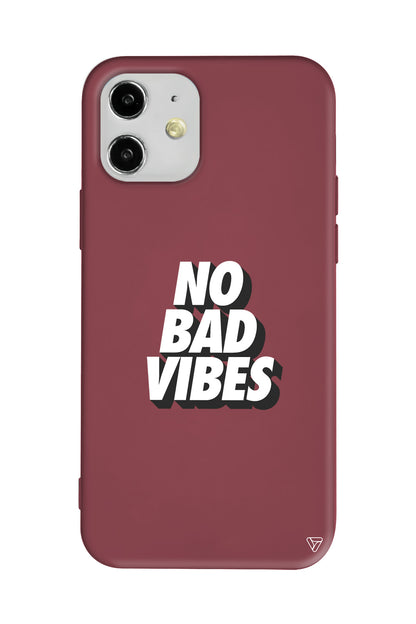 No Bad Vibes Lansman Model İçi Kadife Silikon Telefon Kılıfı