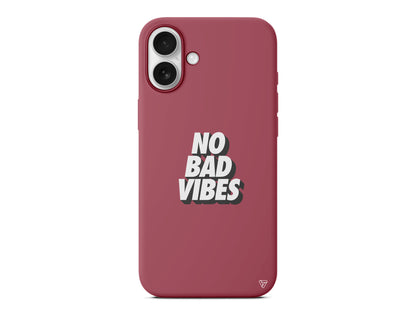 No Bad Vibes Lansman Model İçi Kadife Silikon Telefon Kılıfı