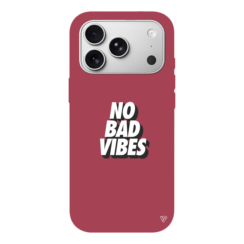 No Bad Vibes Lansman Model İçi Kadife Silikon Telefon Kılıfı