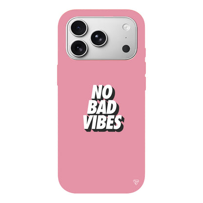 No Bad Vibes Lansman Model İçi Kadife Silikon Telefon Kılıfı