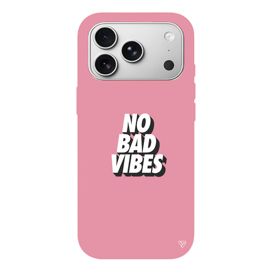 No Bad Vibes Lansman Model İçi Kadife Silikon Telefon Kılıfı