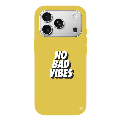 No Bad Vibes Lansman Model İçi Kadife Silikon Telefon Kılıfı