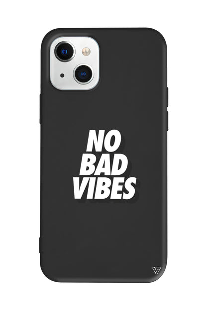 No Bad Vibes Lansman Model İçi Kadife Silikon Telefon Kılıfı