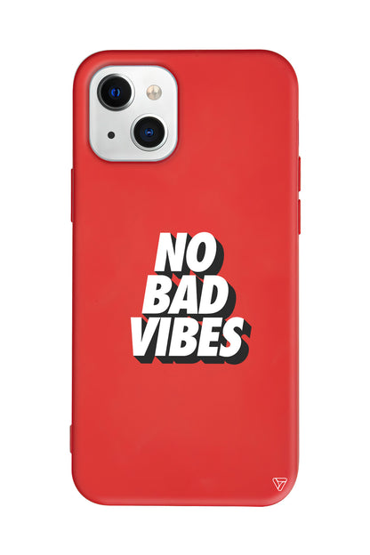 No Bad Vibes Lansman Model İçi Kadife Silikon Telefon Kılıfı – Plus Serisine Özel