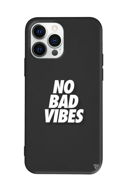 No Bad Vibes Lansman Model İçi Kadife Silikon Telefon Kılıfı