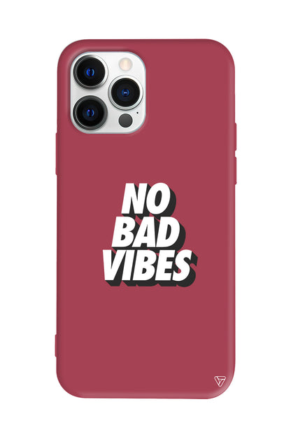 No Bad Vibes Lansman Model İçi Kadife Silikon Telefon Kılıfı