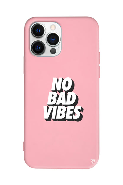 No Bad Vibes Lansman Model İçi Kadife Silikon Telefon Kılıfı