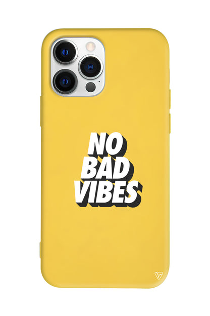 No Bad Vibes Lansman Model İçi Kadife Silikon Telefon Kılıfı