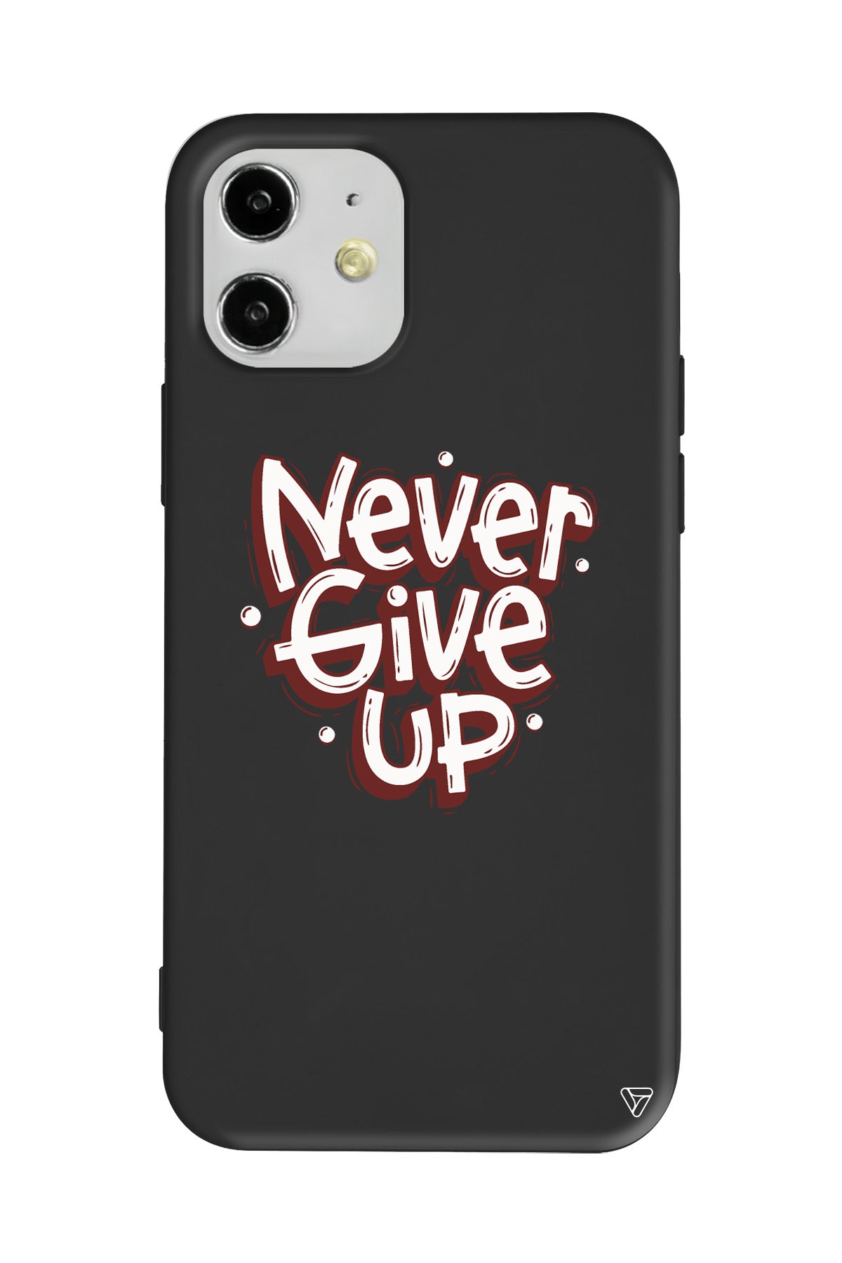 Never Give Up Lansman Model İçi Kadife Silikon Telefon Kılıfı