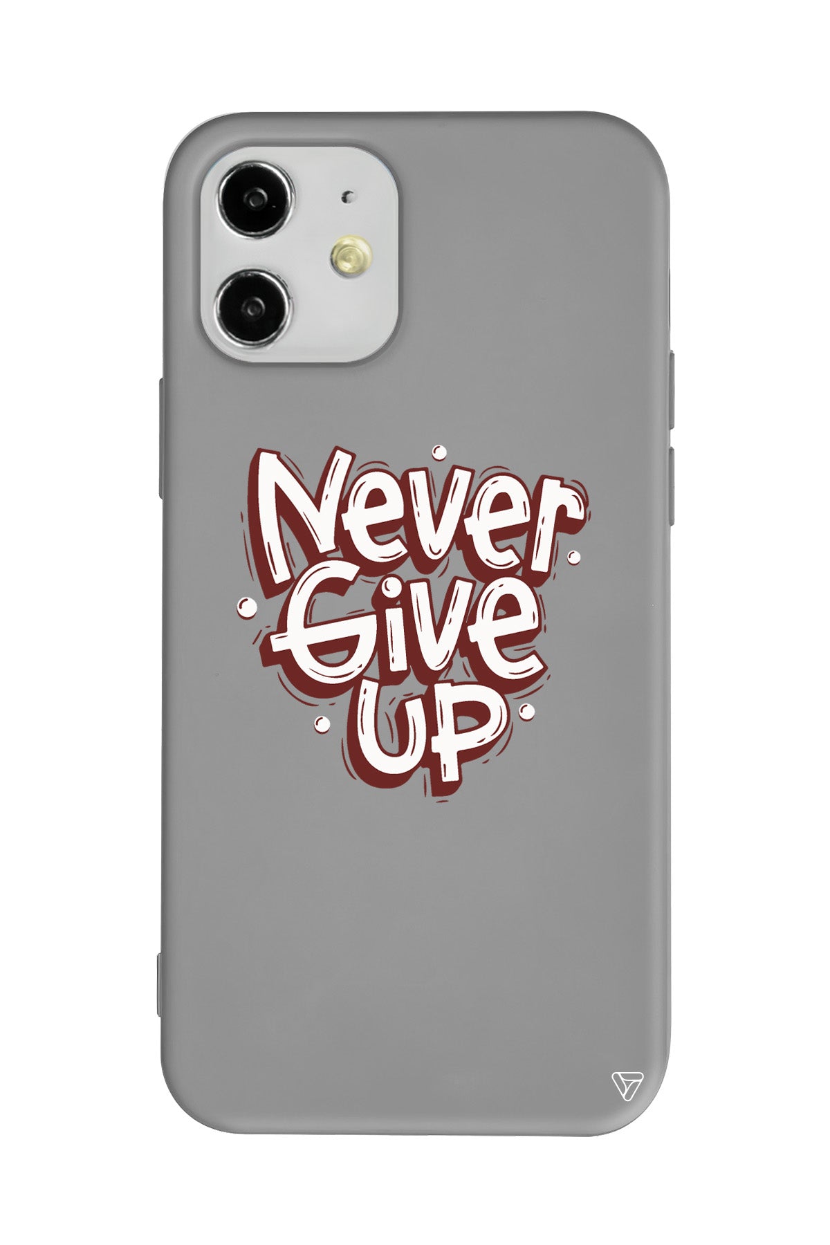 Never Give Up Lansman Model İçi Kadife Silikon Telefon Kılıfı