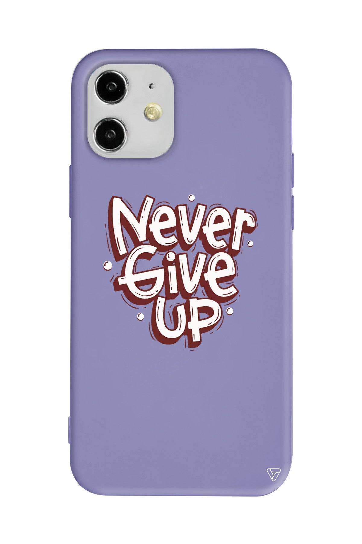 Never Give Up Lansman Model İçi Kadife Silikon Telefon Kılıfı