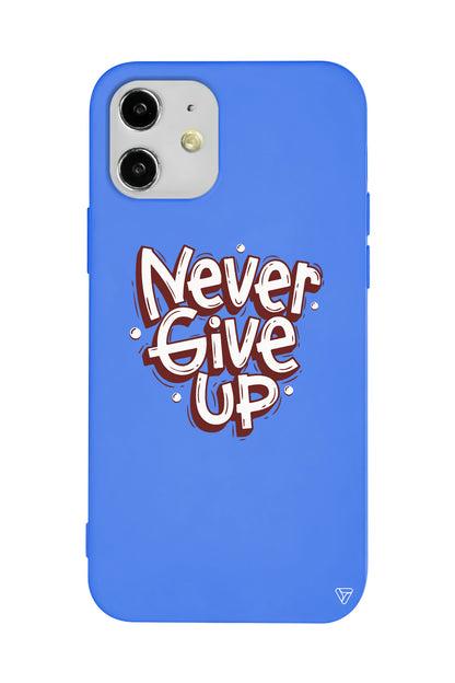 Never Give Up Lansman Model İçi Kadife Silikon Telefon Kılıfı