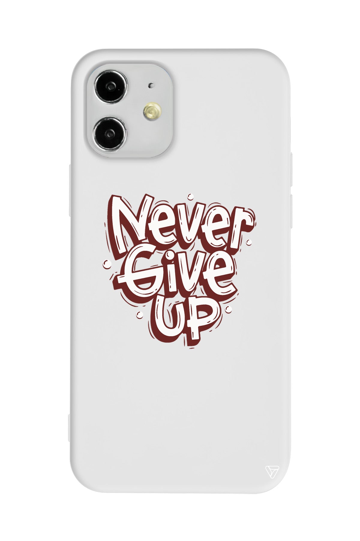 Never Give Up Lansman Model İçi Kadife Silikon Telefon Kılıfı