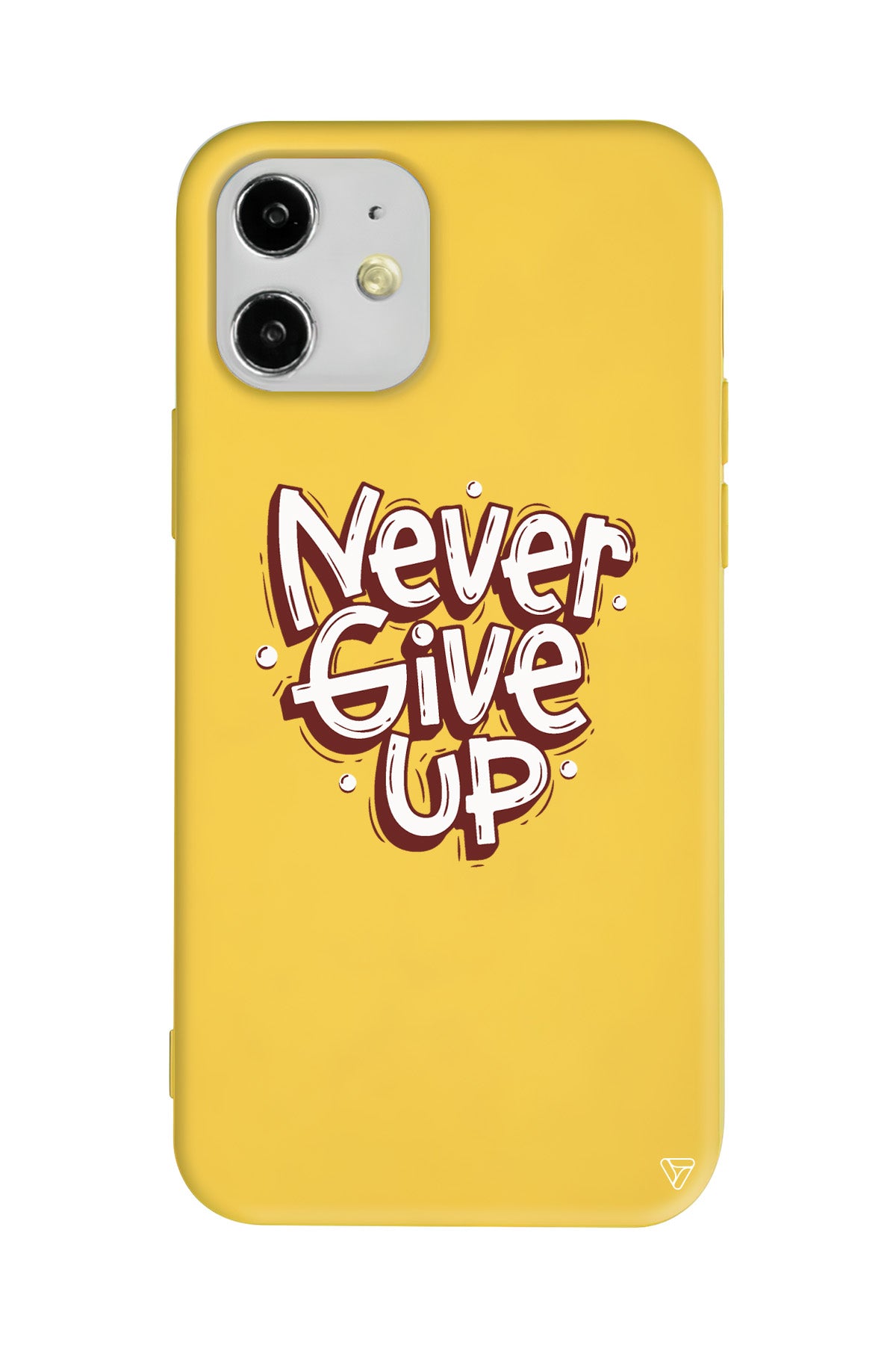 Never Give Up Lansman Model İçi Kadife Silikon Telefon Kılıfı